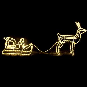 Χριστουγεννιάτικα Λαμπάκια Με Σχήμα Reindeer With Sleigh 312 Led X083121214N 65x64x30/59x22x29cm 53,3W Clear Aca