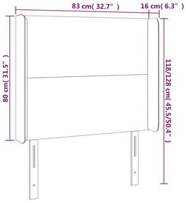 Κεφαλάρι Κρεβατιού LED Γκρι 83x16x118/128 εκ. Συνθετ. Δέρμα - Γκρι