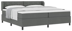 vidaXL Κρεβάτι box spring με στρώμα Σκούρο γκρι 200 x 200 cm ύφασμα