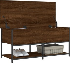 vidaXL Παγκάκι Αποθήκευσης Καφέ Δρυς 100x42,5x47 εκ. από Επεξ. Ξύλο