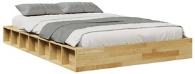 vidaXL Πλαίσιο κρεβατιού χωρίς στρώμα 120x190 cm μασίφ ξύλο δρυς