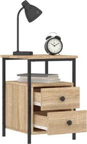 vidaXL Κομοδίνα 2 τεμ. Sonoma Δρυς 34x35,5x50 εκ. Επεξεργασμένο Ξύλο
