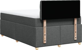 vidaXL Κρεβάτι Boxspring με Στρώμα Σκούρο Γκρι 120x200 εκ. Υφασμάτινο