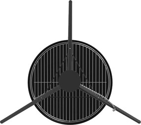 vidaXL Τρίποδας Κατασκήνωσης 3 pcs Μαύρο Ατσάλι