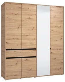 ΝΤΟΥΛΑΠΑ CORBETT 4K1F1O h211 ARTISAN OAK/ΜΑΥΡΟ ΜΑΤ ΧΡΩΜΑ 183x55x211εκ 11014284