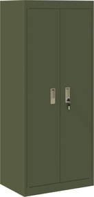 vidaXL Ντουλάπι αποθήκευσης Ελιά Πράσινη 60 x 40 x 140 cm Ατσάλι