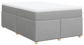 vidaXL Κρεβάτι Boxspring με Στρώμα Ανοιχτό Γκρι 120x200 εκ. Υφασμάτινο