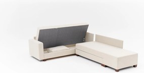 Corner Sofa-Bed Aly Arzilla Right - Cream Cream
