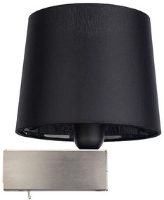 Φωτιστικό Τοίχου - Απλίκα Chillin 8211 1xE27 max 40W Black-Silver Nowodvorski Metal, Fabric