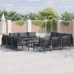 vidaXL Σετ Καναπέ Κήπου 13 pcs Ανθρακί Ατσάλι