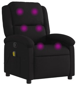 vidaXL Πολυθρόνα Μασάζ Ανακλινόμενη Μαύρη Υφασμάτινη