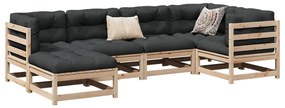 Καναπές Κήπου Σετ 6 Τεμαχίων από Μασίφ Ξύλο Πεύκου