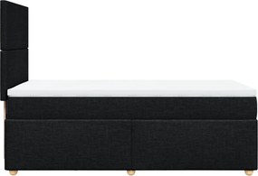 vidaXL Κρεβάτι Boxspring με Στρώμα Μαύρο 80 x 200 εκ. Υφασμάτινο