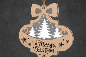 Σετ των 3 Intra απο ξύλο plywood 3mm-4mm πάχος - Στολίδι Χριστουγεννιάτικου Δέντρου με Φιόγκο Δίασταση 6x6 cm INTRAFABR-108957605