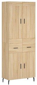 vidaXL Ντουλάπι Sonoma δρυς 69,5 x 34 x 180 εκ. από Επεξεργασμένο Ξύλο