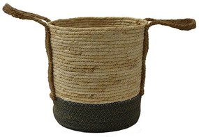 Καλάθι Με Βάση 00.06.67503 Φ24x26cm Ψάθινο Olive Mat
