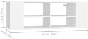 vidaXL Έπιπλο Τηλεόρασης Κρεμαστό Λευκό 102x35x35 εκ από Επεξ. Ξύλο