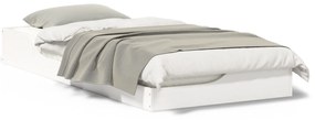 vidaXL Κρεβάτι δαπέδου Λευκό 90 x 200 cm Συμπαγές ξύλο πεύκου