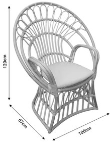 ΠΟΛΥΘΡΟΝΑ BOLONI INART ΜΕ ΜΠΕΖ ΜΑΞΙΛΑΡΙ-ΦΥΣΙΚΟ RATTAN 100X67X120ΕΚ