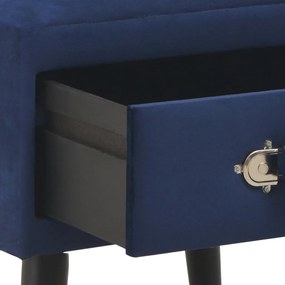 vidaXL Κομοδίνο Μπλε 40 x 35 x 40 εκ. Βελούδινο