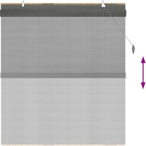 vidaXL Ρόλερ (στόρι) Γκρι 140 x 160 cm Μπαμπού