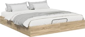 vidaXL Κρεβάτι Οθωμανικού Τύπου Δρύς Sonoma 203 x 160 x 25 εκ