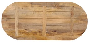vidaXL Επιφάνεια Τραπεζιού Οβάλ 100x50x3,8 εκ. Μασίφ Ξύλο Μάνγκο