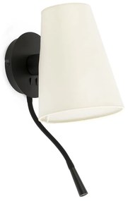 Φωτιστικό Τοίχου - Απλίκα Lupe 20032-88 E27/Led 3000K, 100Lm Black-Beige Faro Barcelona