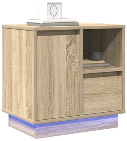 vidaXL κομοδίνο  με LED από Sonoma Oak 50x34,5x50 εκ.