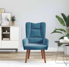 vidaXL Χαλαρωτική Πολυθρόνα Μπλε 63 x 67 x 94 εκ. Βελούδο