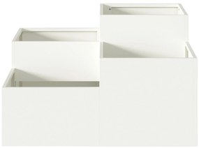 vidaXL Γλάστρα Κήπου 80x80x48 εκ. Λευκό Ατσάλι