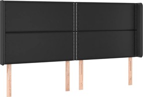 vidaXL Κρεβάτι Boxspring με Στρώμα &amp; LED Μαύρο 200x200 εκ. Συνθ. Δέρμα
