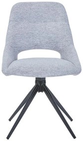 Καρέκλα περιστρεφόμενη Luciano I σε γκρι ύφασμα-πόδι μεταλλικό μαύρο 52.5x54x85εκ 52.5x54x85 εκ.