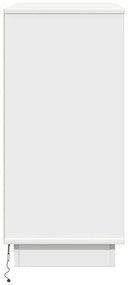 vidaXL Κομοδίνο  με LED Λευκό 71x34,5x75 εκ. Επεξεργασμένο ξύλο