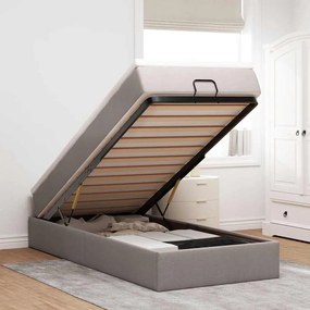 vidaXL Οθωμανικό κρεβάτι με στρώμα Taupe 100x200cm ύφασμα