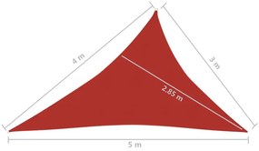 Πανί Σκίασης Κόκκινο 3 x 4 x 5 μ. από HDPE 160 γρ./μ² - Κόκκινο