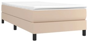 vidaXL Κρεβάτι Boxspring με Στρώμα Καπουτσίνο 80x200 εκ. Συνθ. Δέρμα