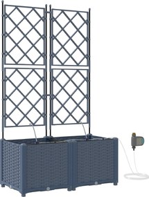 vidaXL Γλάστρα Κήπου 2 τμχ. Γκρι 80 x 40 x 142 cm PP