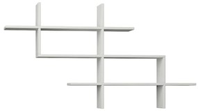 Ραφιέρα τοίχου Halic Megapap χρώμα λευκό 150x22x82εκ.