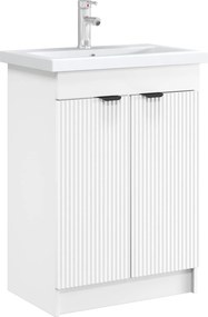 vidaXL Ντουλάπι κάτω από τον νιπτήρα Λευκό 56 x 37,5 x 81 εκ