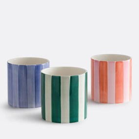 Κασπώ κεραμικό με ρίγες, διάμετρος 14 εκ., JAOMA