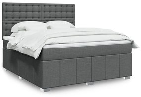 ΚΡΕΒΑΤΙ BOXSPRING ΜΕ ΣΤΡΩΜΑ ΣΚΟΥΡΟ ΓΚΡΙ 180X200 ΕΚ ΥΦΑΣΜΑΤΙΝ 3294062