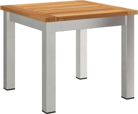 vidaXL Ξαπλώστρα 3 pcs Καφέ Στερεό Ξύλο Τίκ