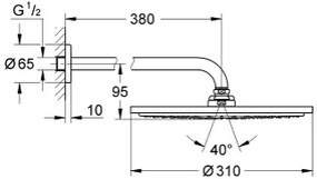 Κεφαλή ντουζ με βραχίονα Grohe Rainshower Essence New-Xalkino mat