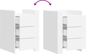 vidaXL Κομοδίνο Λευκό 45 x 50 x 65 εκ. από Επεξεργασμένο Ξύλο