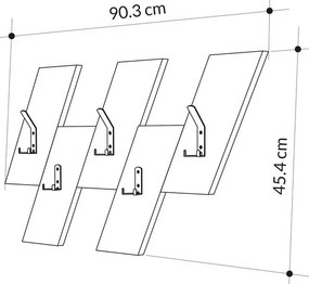 Κρεμάστρα τοίχου Livy oak-γκρι μελαμίνης 75.2x1.8x45.3εκ