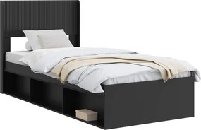 vidaXL Καλάθι με αποθήκη και κεφαλάρι Μαύρο 75 x 190 cm