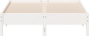 vidaXL Σκελετός Κρεβ. Χωρίς Στρώμα Λευκό 135x190 εκ Μασίφ Πεύκο