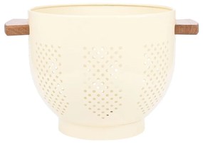 Estia 01-23850 Acacia Σουρωτηρι Ζυμαρικων Ανοξειδωτο 22cm με Ξυλινες Λαβες, Ivory