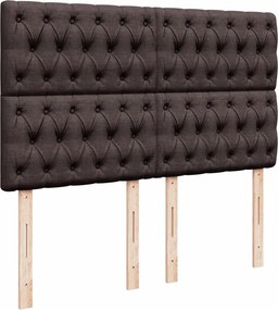 vidaXL Κρεβάτι Boxspring με Στρώμα Σκούρο Καφέ 140x190 εκ. Υφασμάτινο